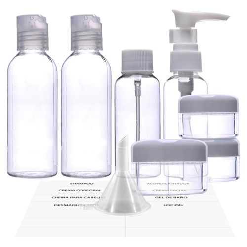 Set Equate  Botellas De Viaje 9 Piezas