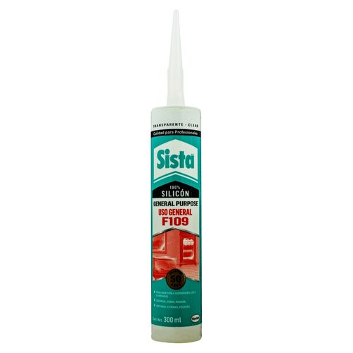 Pegamento Sista Uso General 100% Silicon En Tubo Color Transparente - 300ml