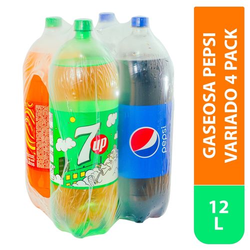 4 Pack Gaseosa Pepsi Variado - 12000 ml