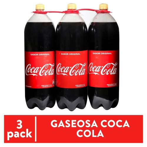 Gaseosa Coca Cola regular 3pack - 7.5 L