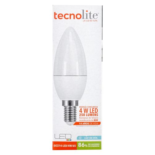 Bonbillo Tecnolite Led Vela  4W100-240V6500Ke14250Lm