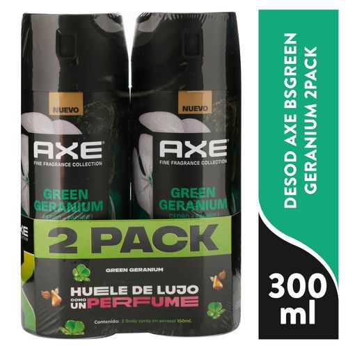 2pack Axe Body Spray Geranium 300ml