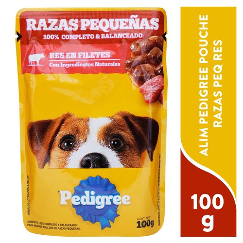 Alimento Pedigree razas pequeñas sabor res y pollo - 100 g