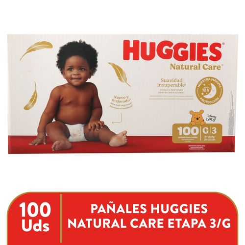 Pañales Huggies Natural Care Etapa 3/G Suavidad Insuperable - 100 uds