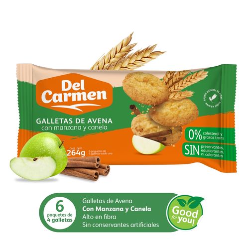 Galleta Del Carmen Avena Manzana - 264 g
