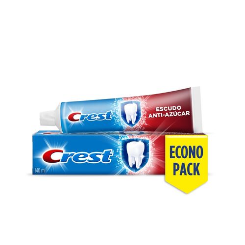 Pasta Dental Crest Escudo Anti-Azúcar Anticaries Con Flúor 140 ml