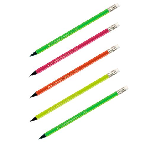 Blister 4 Lapiz Grafito Neon Mas