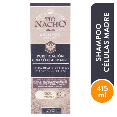 Shampoo Tío Nacho Purificación con Células Madre Jalea Real + Células Madre  Vegetales -415 ml