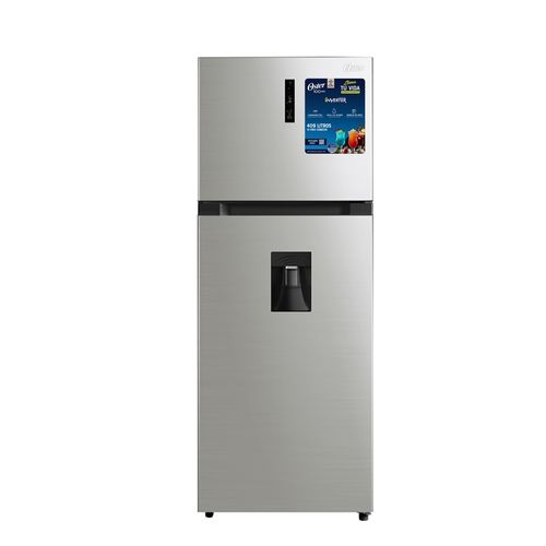 Refrigeradora Oster Mod. OS-NFMI1502ESDI 409Lts(14pc), INVERTER, Con Dispensador de Agua, Panel táctil, Color Gris Metálico