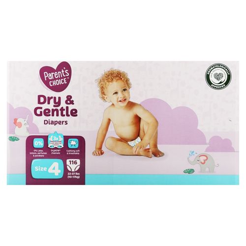 Pañales Parent's Choice Dry and Gentle T4 - 116 Unidades