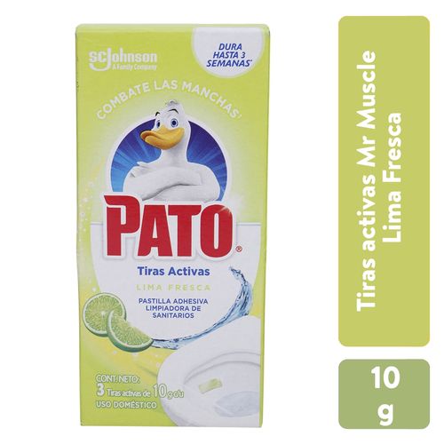 Tiras Activas Pato® Lima Fresca, Pastillas Adhesivas Para Sanitario - 3Uds