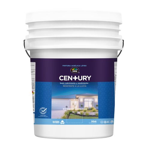 Pintura Látex Century Acrílica Color Blanco Hueso - Cubeta