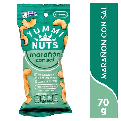 Marañón Yummies Nuts Con Sal - 70 g