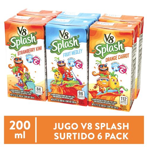 6 Pack Jugos V8 Splash  Tetra - 200ml