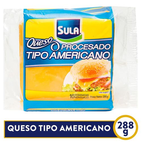 Queso Sula Procesado Tipo Americano Rodajas - 288 g