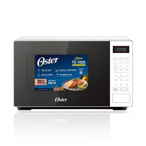 Microondas Oster funcional y compacto con 6 programas de cocción - 7 pies