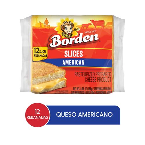 Borden Queso Americ Amaril Rebanad 185gr