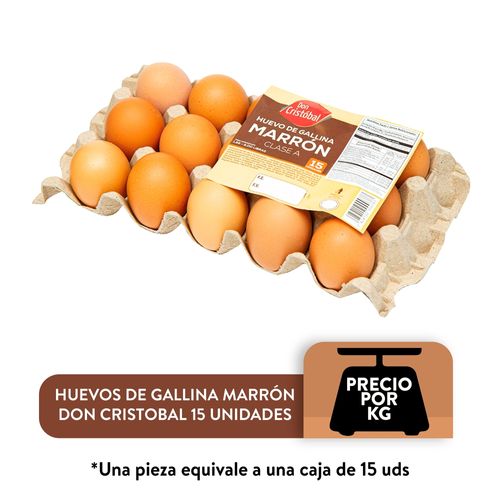 Huevo de Gallina Don Cristobal Marron - 15 Unidades