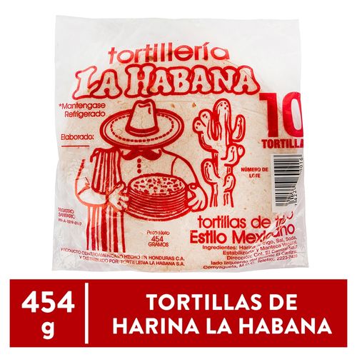 Tortillas La Habana De Harina 10 Unidades - 454 g