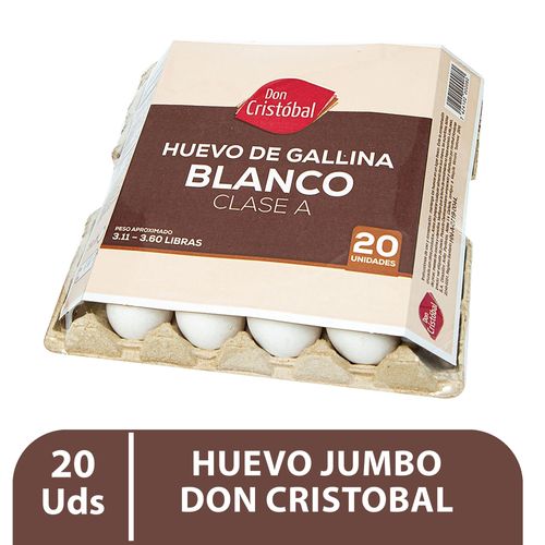 Huevo de Gallina Don Cristobal Jumbo - 20 Unidades