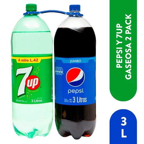2 Pack Pepsi Y 7Up Gaseosa De - 3Lt