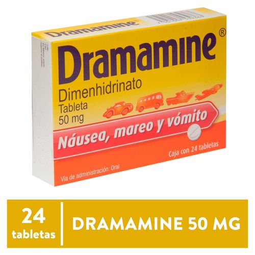 Dramamine 50 mg caja 24 tabletas - Precio indicado por caja