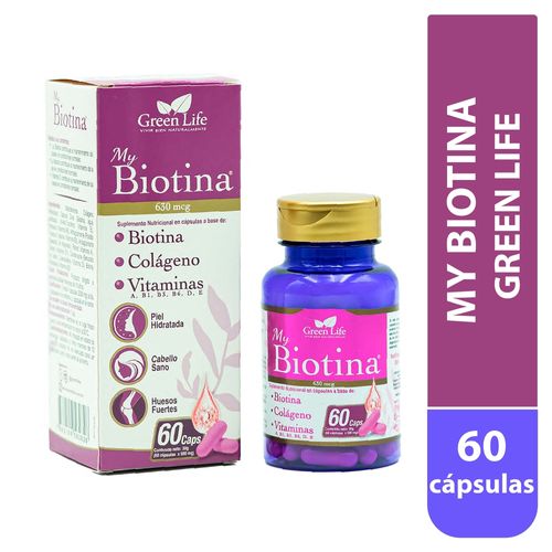 Multivitamínicos, Suplementos & Sistema Óseo Nature Heart My Biotina Green Life 60 Unidad