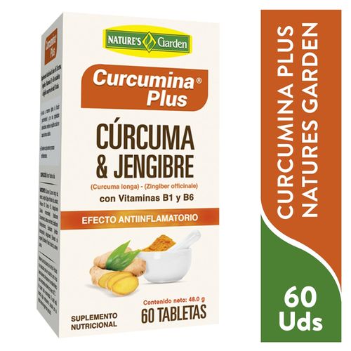 Multivitamínicos, Suplementos & Sistema Óseo Nature Heart Curcumina Plus Natures Garden 60 g