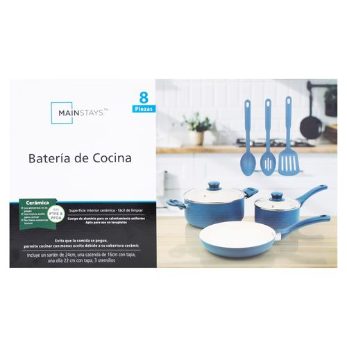 Bateria De Cocina 8 Piezas Mainstays
