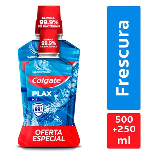 Enjuague Bucal Colgate Plax Ice - 500 ml + 250 ml