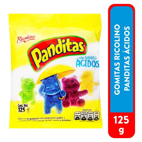 Gomitas Ricolino Panditas Acidos - 125 g