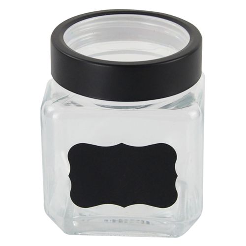 Canister Vidrio Pizarron Cuadrado Zibo