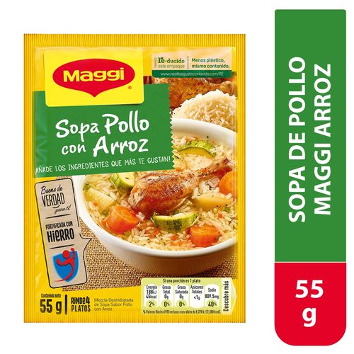Sopa de Pollo con Arroz MAGGI Sobre 55g