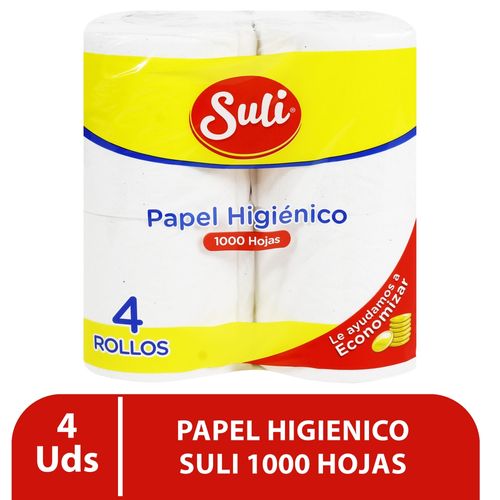 Papel Higiénico Suli 1000 Hojas - 4 Rollos