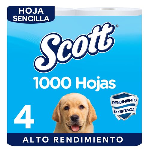 Papel Higiénico Scott 1000 Hojas - 4 Rollos