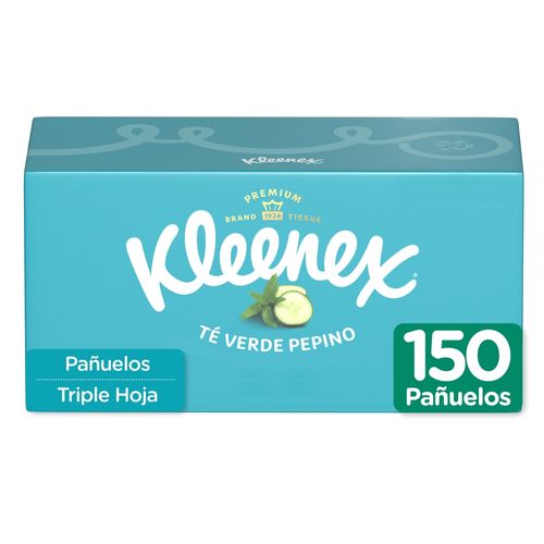 Pañuelos Faciales Kleenex Aromas Té Verde & Pepino - 150 Unidades