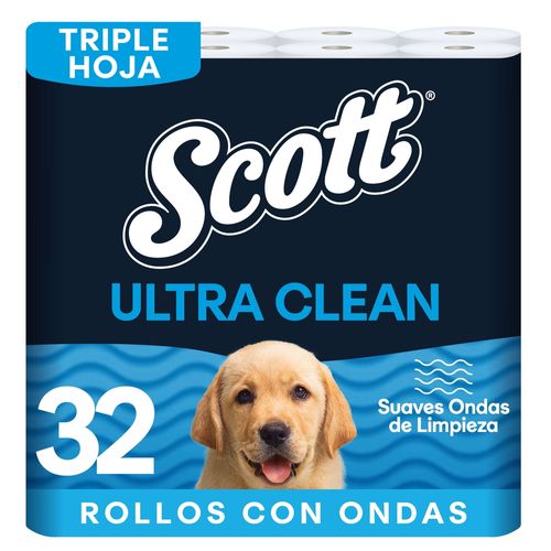 Papel Higiénico Scott Ultra Clean Triple Hoja - 32 Rollos