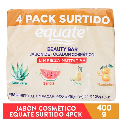 4 Pack Jabón De Tocador Equate  Surtido - 440gr