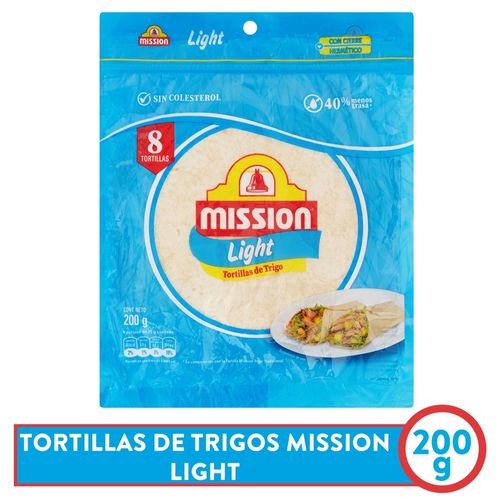 Tortilla Trigo Mision Light 8 Uds - 200 g