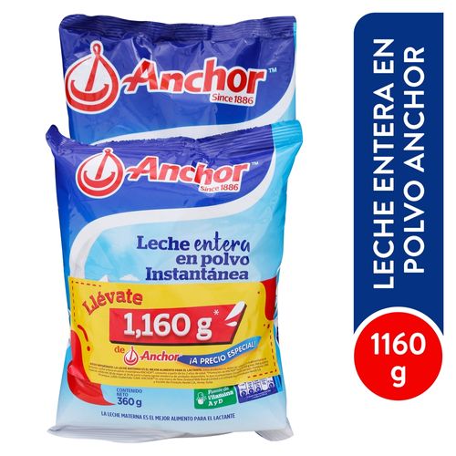 Pack Leche Anchor 800g Mas 360g 1160 Gr