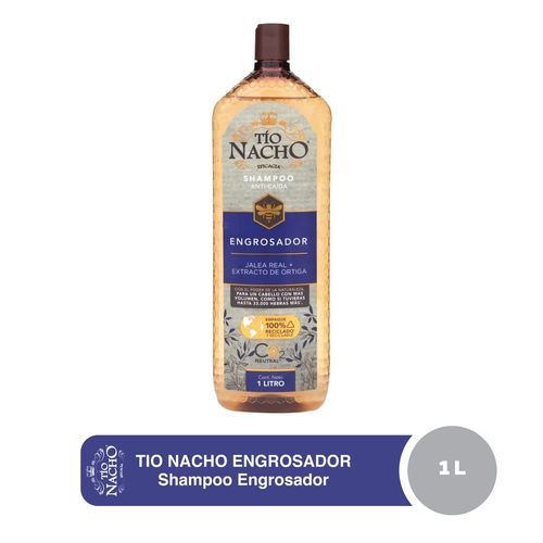Shampoo Tío Nacho Engrosador Jalea Real+ Extracto de Ortiga - 1000 ml