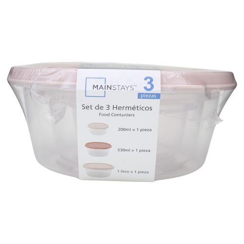 Set D 3 Hermeticos 200ml 530ml Y 1 Litro