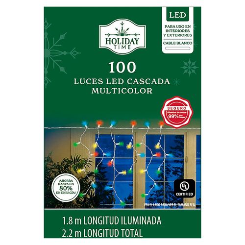Luces led Holiday Time cascada colores serie 100