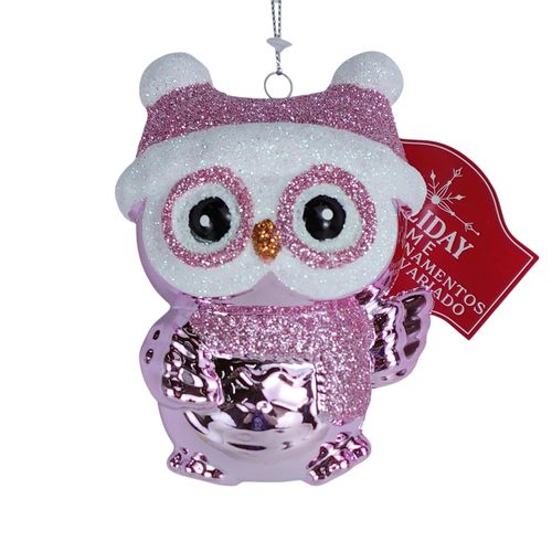 Ornamento Holiday Time buho navideño