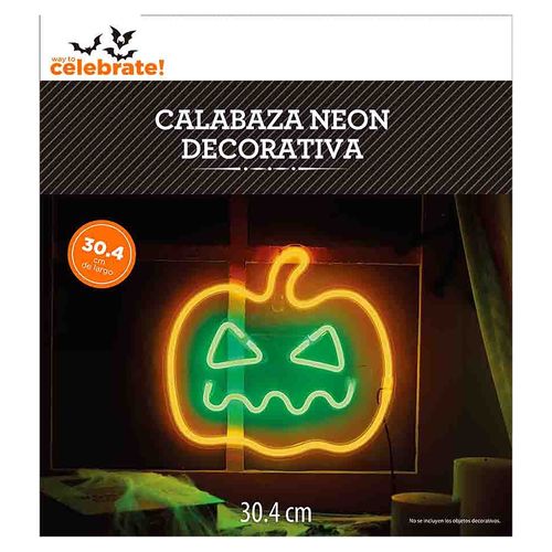 Calabaza Way To Celebrate Neon Decorativa - 12 pulgadas