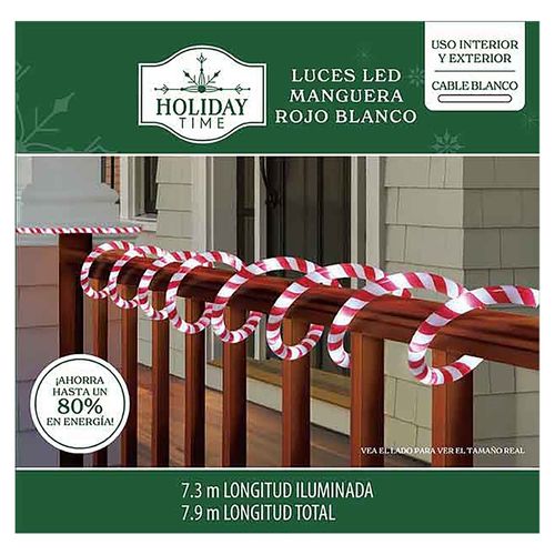 Luces Led Holiday Time Manguera Rojo Blanco