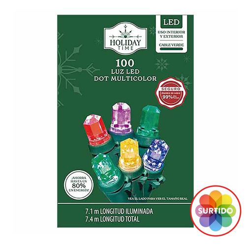 Luces Led Holiday Time Cálidas Ó Multicolor Serie 100 luces