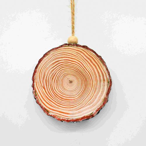 Adorno Holiday Time árbol rodaja de madera artificial