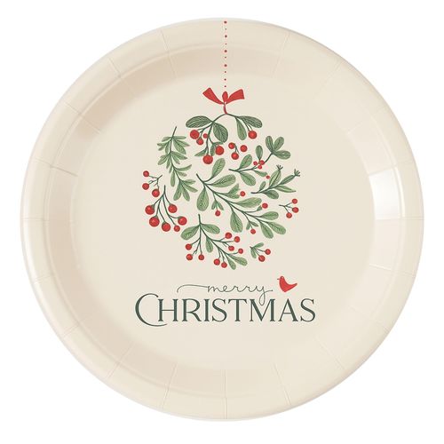 Plato Holiday Time navideño de 7 pulgadas - 10 Pzas