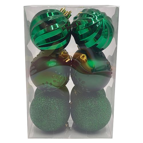 Esferas Holiday Time Verde 80 mm - 12 Uds